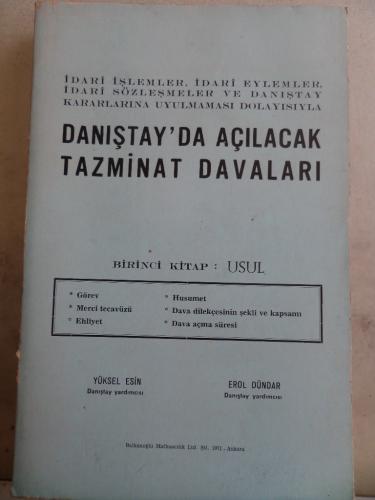 Danıştay'da Açılacak Tazminat Davaları Birinci Kitap