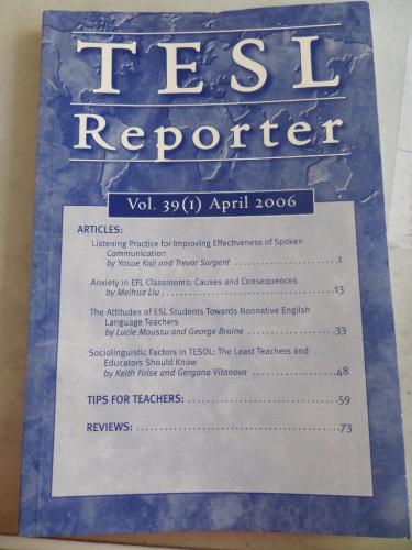 TESL Reporter Vol 39 (1)