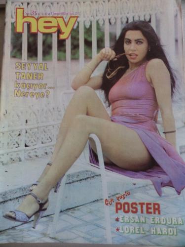 Hey Dergisi 1980 / 35 Kapak Seyyal Taner - Poster Ersan Erdura Lorel-H