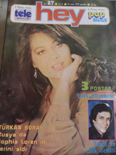 Hey Dergisi 1979 / 27 Kapak Türkan Şoray - Poster İzzet Altınmeşe - Tv