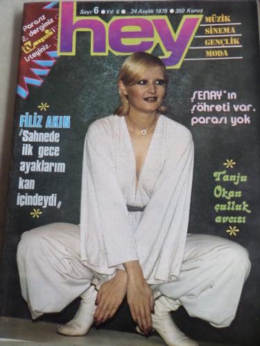 Hey Dergisi 1975 / 6 Kapak Filiz Akın - TV Magazin Ekiyle Birlikte
