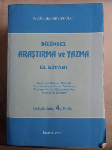 Bilimsel Araştırma ve Yazma Halil Seyidoğlu