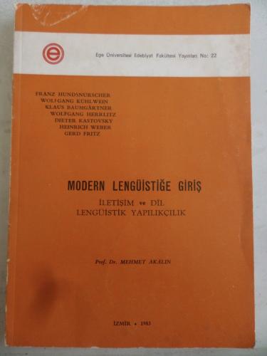Modern Lengüistiğe Giriş İletişim ve Dil Lengüistik Yapılıkçılık