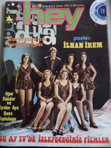 Hey Dergisi 1975 / 12 Kapak Uğur Dündar ve Aydan Aya Dans Topluluğu - 