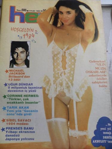Hey Dergisi 1984 / 686 Kapak Michael jackson Billboard'dan 13 Ödül