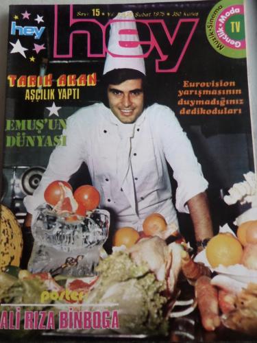 Hey Dergisi 1975 / 15 Kapak Tarık Akan Aşçılık Yaptı - Poster Ali Rıza