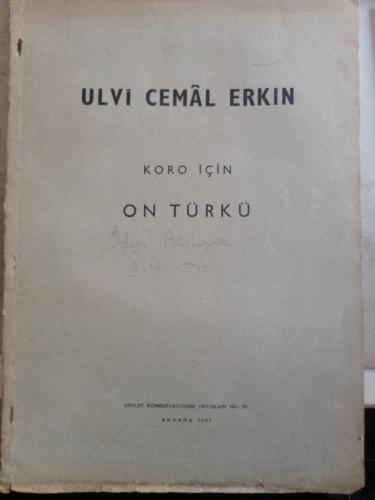 Koro İçin On türkü Ulvi Cemal Erkin