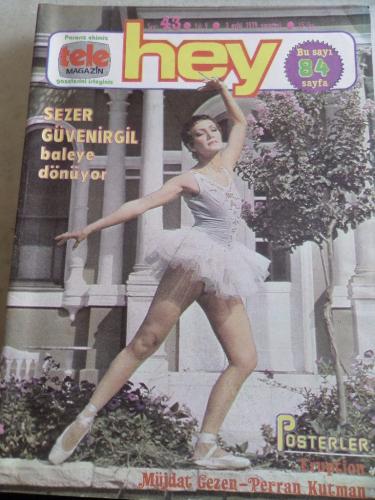 Hey Dergisi 1979 / 43 Kapak Sezer Güvenirgil - Poster Eruption - Tv Ma