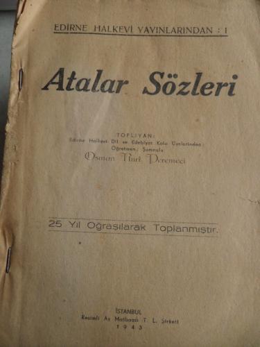 Atalar Sözleri Osman Nuri Deremeci