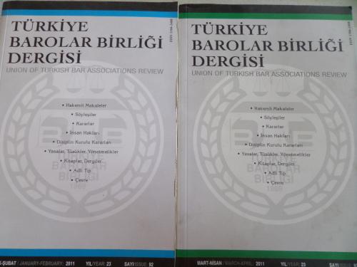 Türkiye Barolar Birliği Dergisi 2011 / 92-93