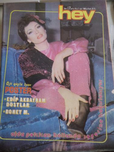 Hey Dergisi 1980 / 17 Kapak Ajda Pekkan - Poster Edip Akbayram Dostlar