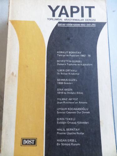 Yapıt Toplumsal Araştırmalar Dergisi 1983 / 46