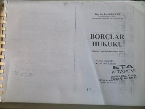 Borçlar Hukuku Ders Notu* İsmail Kayar
