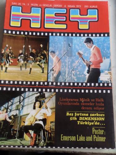 Hey Dergisi 1973 / 20 Kapak Beş Fırtına Şarkıcı 5th Dimension Türkiye'
