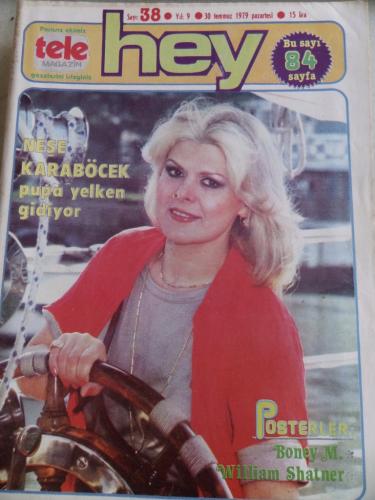 Hey Dergisi 1979 / 38 Kapak Neşe Karaböcek - Poster Boney M. - Tv Maga