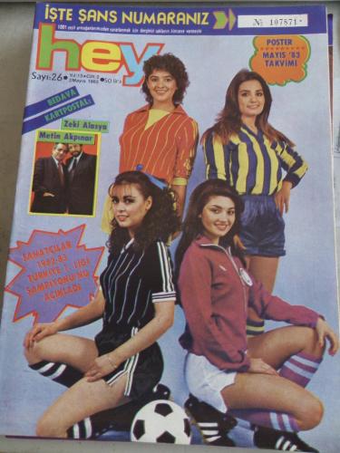 Hey Dergisi 1983 / 26 Kapak Sanatçılar 1982-83 Türkiye 1. Ligi Şampiyo