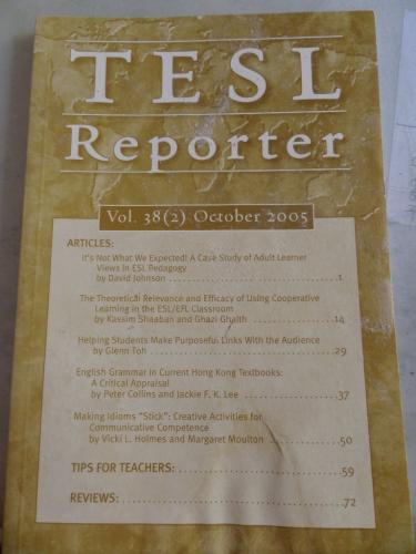 TESL Reporter Vol 38 (2)