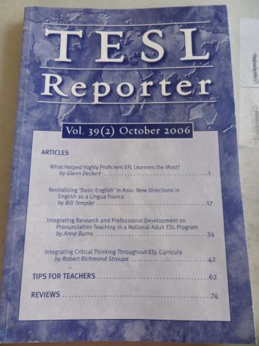 TESL Reporter Vol 39 (2)