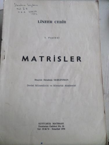 Çözümlü Lineer Cebir Problemleri İbrahim Sezginman