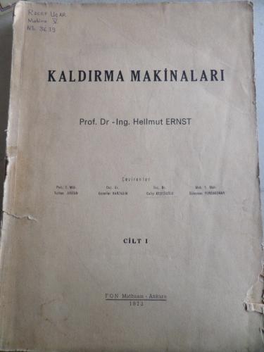 Kaldırma Makinaları Cilt I