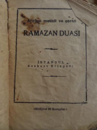 Arapça Ramazan Duası