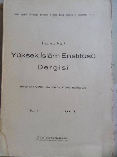 Yüksek İslam Enstitüsü Dergisi Sayı 1