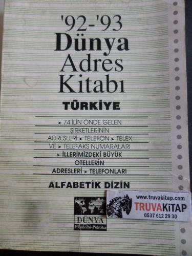 '92 - '93 Dünya Adres Kitabı Alfabetik Dizin