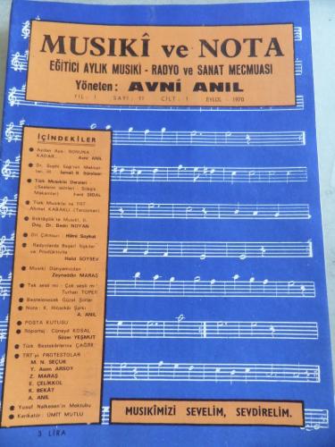 Musiki ve Nota Eğitici Aylık Musiki Mecmuası 1970 / 11