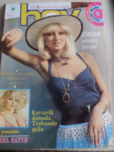 Hey Dergisi 1975 / 52 Gökben Orkestra Kuruyor - Poster Emel Sayın