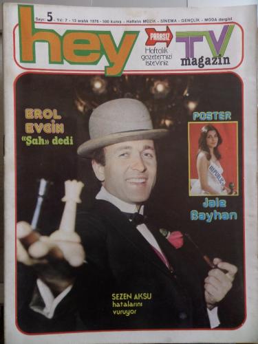 Hey Dergisi 1976 / 5 Kapak RErol Evgin - Poster Jale Bayhan - Tv Magaz