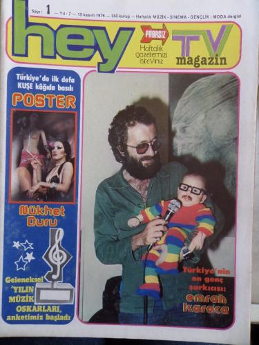 Hey Dergisi 1976 / 1 Kapak Türkiye'nin En Genç Şarkıcısı - Tv Magazin 