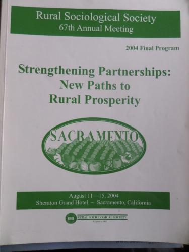 Rural Sociological Society Strengtheninh Partnerships New Paths to Rur