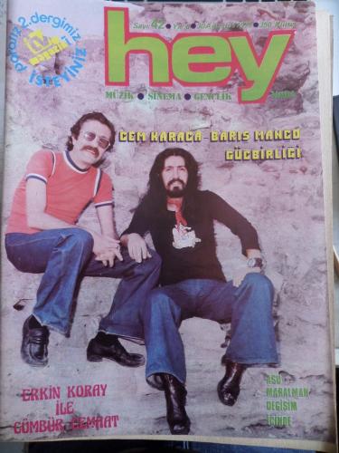 Hey Dergisi 1976 / 42 Kapak Cem Karaca - Barış Manço Güçbirliği - Tv M