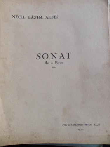 Sonat Flüt ve Piyano İçin Necil Kazım