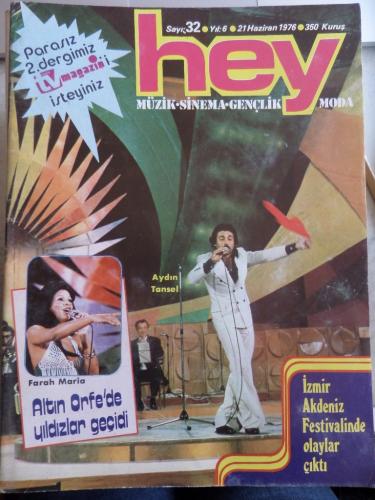 Hey Dergisi 1976 / 32 Kapak Aydın Tansel - Tv Magazin Ekiyle Birlikte