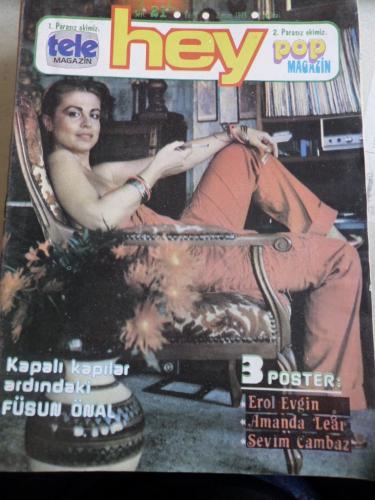 Hey Dergisi 1979 / 21 Kapak Füsun Önal - Poster Erol Evgin - Tele Maga