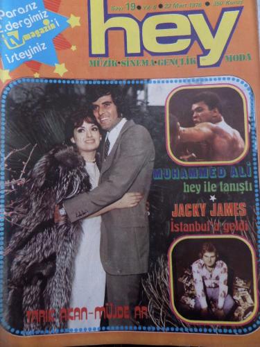 Hey Dergisi 1976 / 19 Kapak Tarık Akan Müjde Ar - Tv Magazin Ekiyle Bi