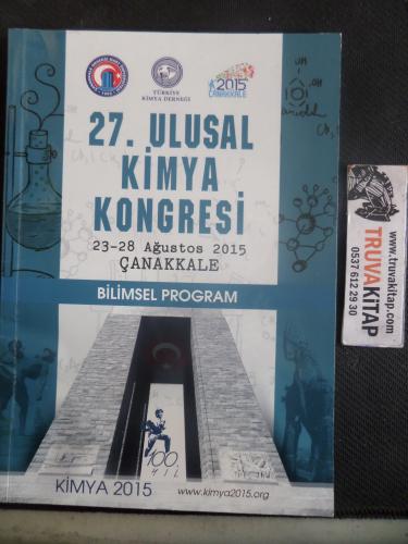 27. Ulusal Kimya Kongresi Bilimsel Program