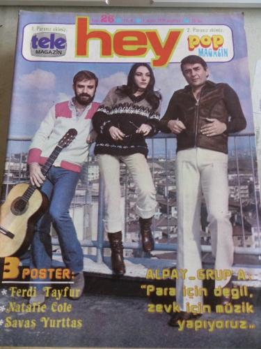 Hey Dergisi 1979 / 26 Kapak Alpay Grup A - Poster Ferdi Tayfur - Tv Ma