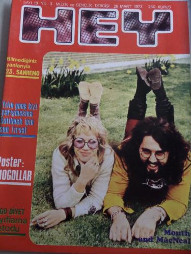 Hey Dergisi 1973 / 19 Kapak 23. Sanremo - Poster Moğollar