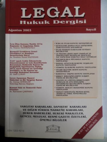 Legal Hukuk Dergisi 2003 / 8