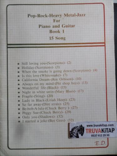Pop Rock Heavy Metal-Jazz For Piano and Guitar Book 1 15 Song