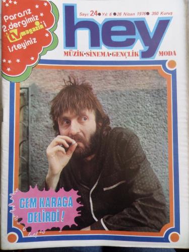 Hey Dergisi 1976 / 24 Kapak Cem Karaca Delirdi- Tv Magazin Ekiyle Birl
