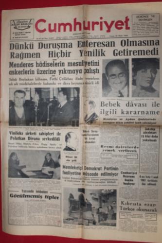 Cumhuriyet Gazetesi 28 Ekim 1960 - Dünkü Duruşma Enteresan Olmasına Ra