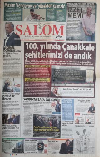 Şalom Gazetesi 18 Mart 2015 - 100. Yılında Çanakkale Şehitlerimizi de 