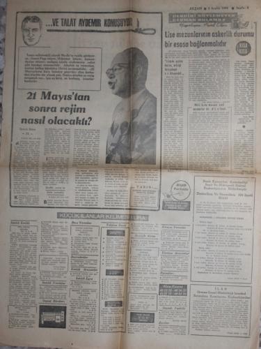 Akşam Gazetesi 2 aralık 1966 - Ve Talat Aydemir Konuşuyor