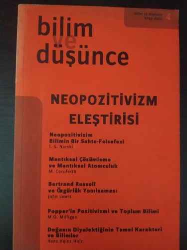 Bilim ve Düşünce NEOPOZİTİVİZM ELEŞTİRİSİ