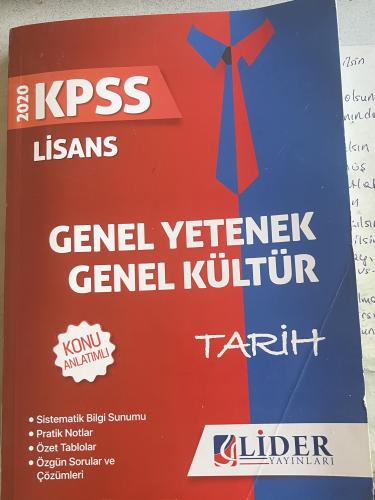 KPSS 2020 Lisans Konu Anlatımlı Tarih