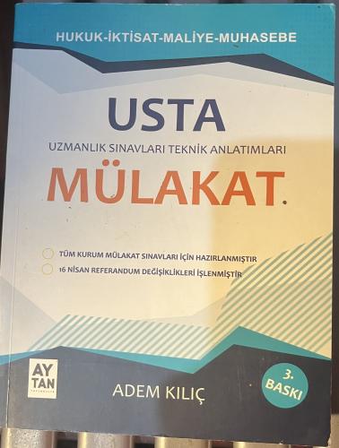 Usta Uzmanlık Sınavları Teknik Anlatımları Mülakat Adem Kılıç