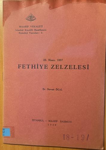 Fethiye Zelzelesi Nevzat Öcal